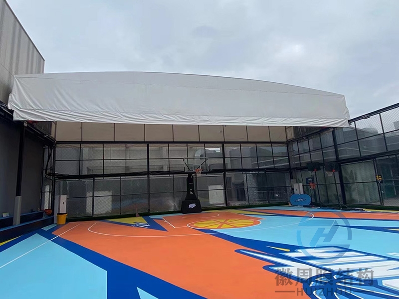 籃球場電動遮陽雨棚